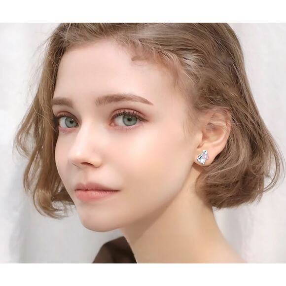 Sterling Silver 925 Easter Bunny Leverback Earrings Pink Enamel Ears Rabbit - Picture 11 of 11